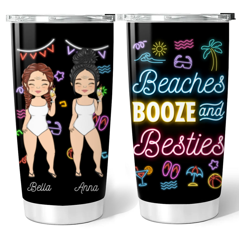 Beaches With Besties - Personalized Tumbler