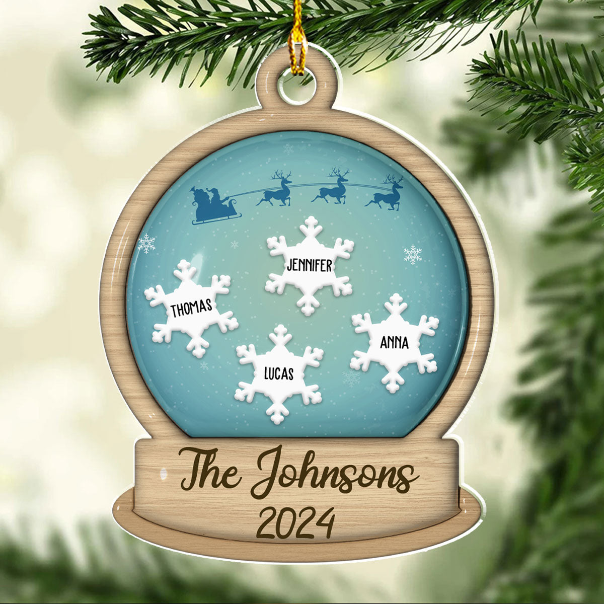 Custom Family Ornament, Christmas Gift for Family Members •  The Family 2024 - Personalized 3D Inflated Effect Acrylic Ornament