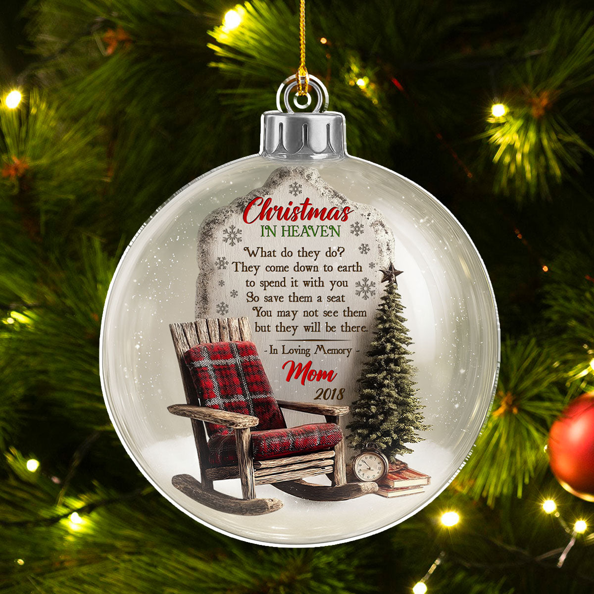 Custom Memorial Christmas Ornament, Sympathy Keepsake •  Christmas In Heaven 2025 - Personalized Acrylic Ornament