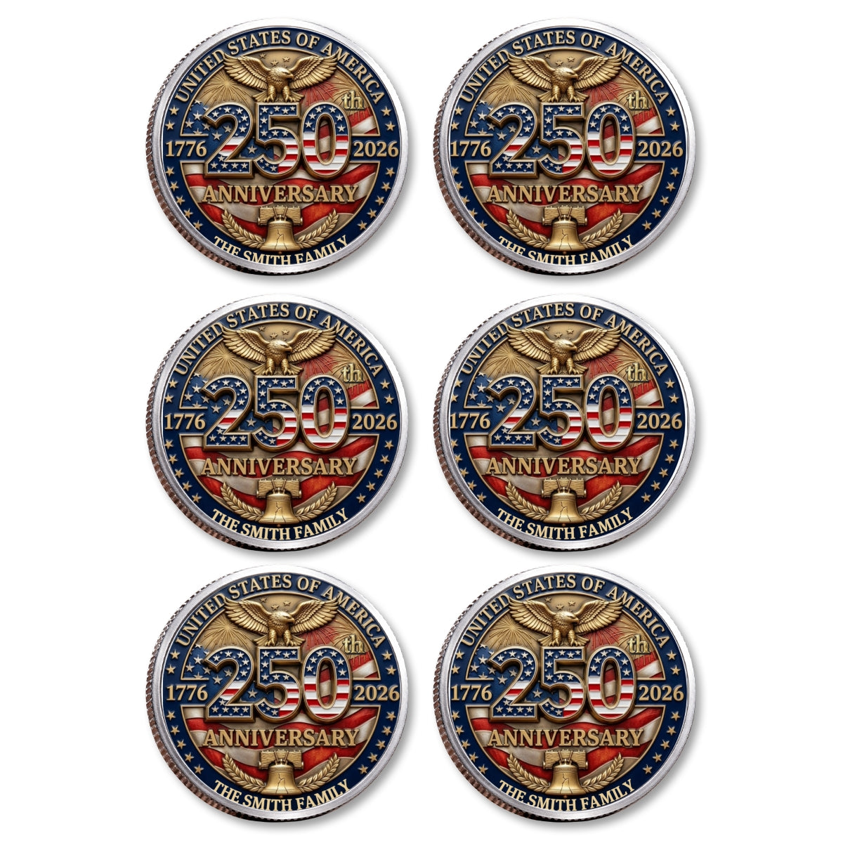 America 250th Anniversary - Personalized Commemorative Keepsake Coin