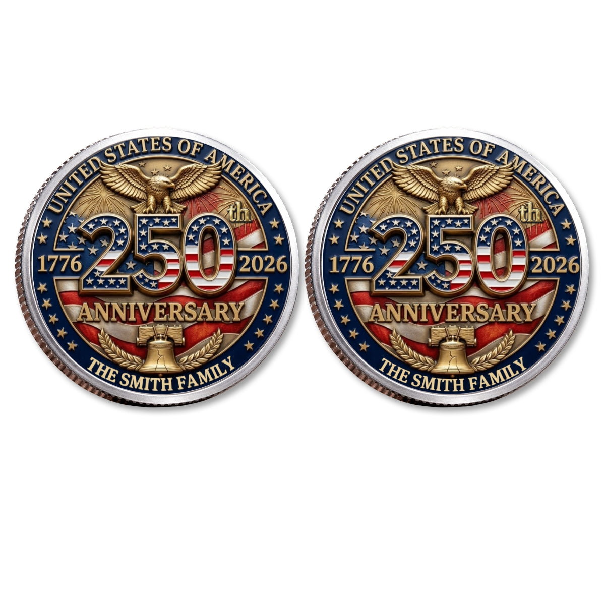 America 250th Anniversary - Personalized Commemorative Keepsake Coin