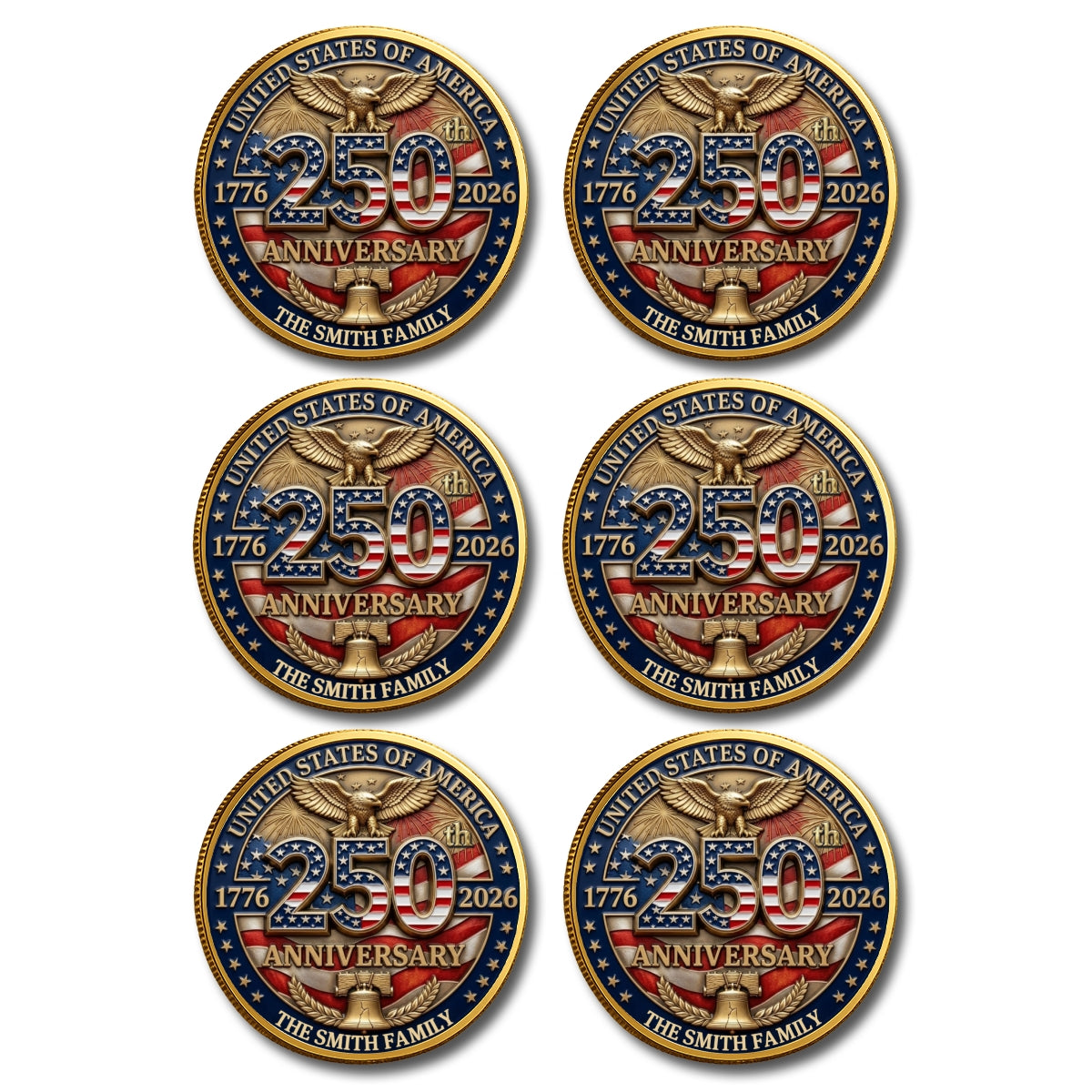 America 250th Anniversary - Personalized Commemorative Keepsake Coin