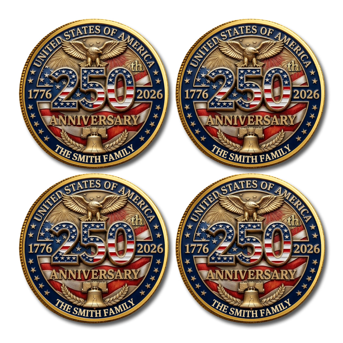 America 250th Anniversary - Personalized Commemorative Keepsake Coin