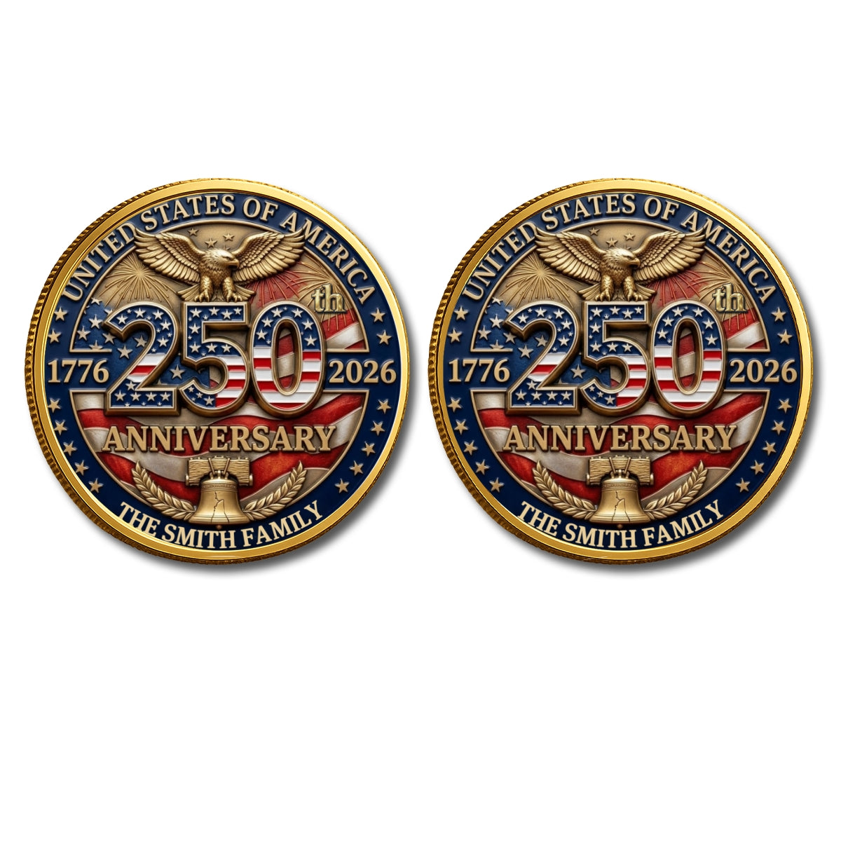 America 250th Anniversary - Personalized Commemorative Keepsake Coin