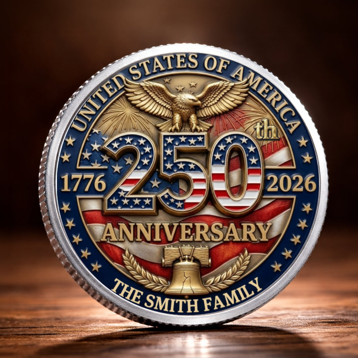 America 250th Anniversary - Personalized Commemorative Keepsake Coin