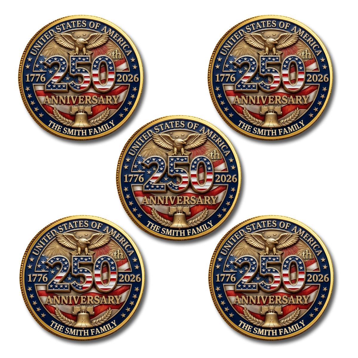 America 250th Anniversary - Personalized Commemorative Keepsake Coin
