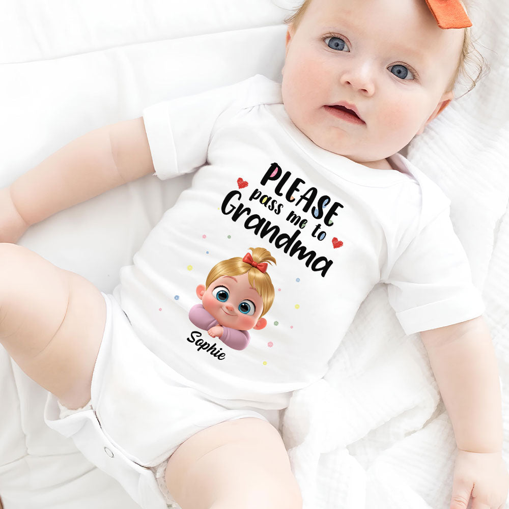 Please Pass Me To Grandma - Personalized Baby Onesie