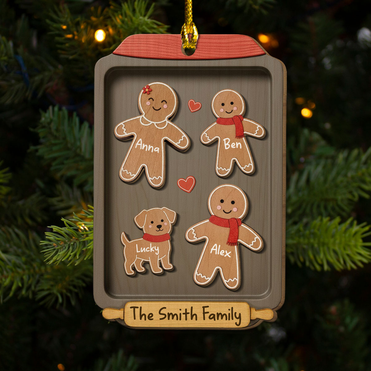 Custom Family Ornament, Christmas Gift for Family Members •  Cookies And Family Create Memories - Personalized 2-Layered Wood Ornament