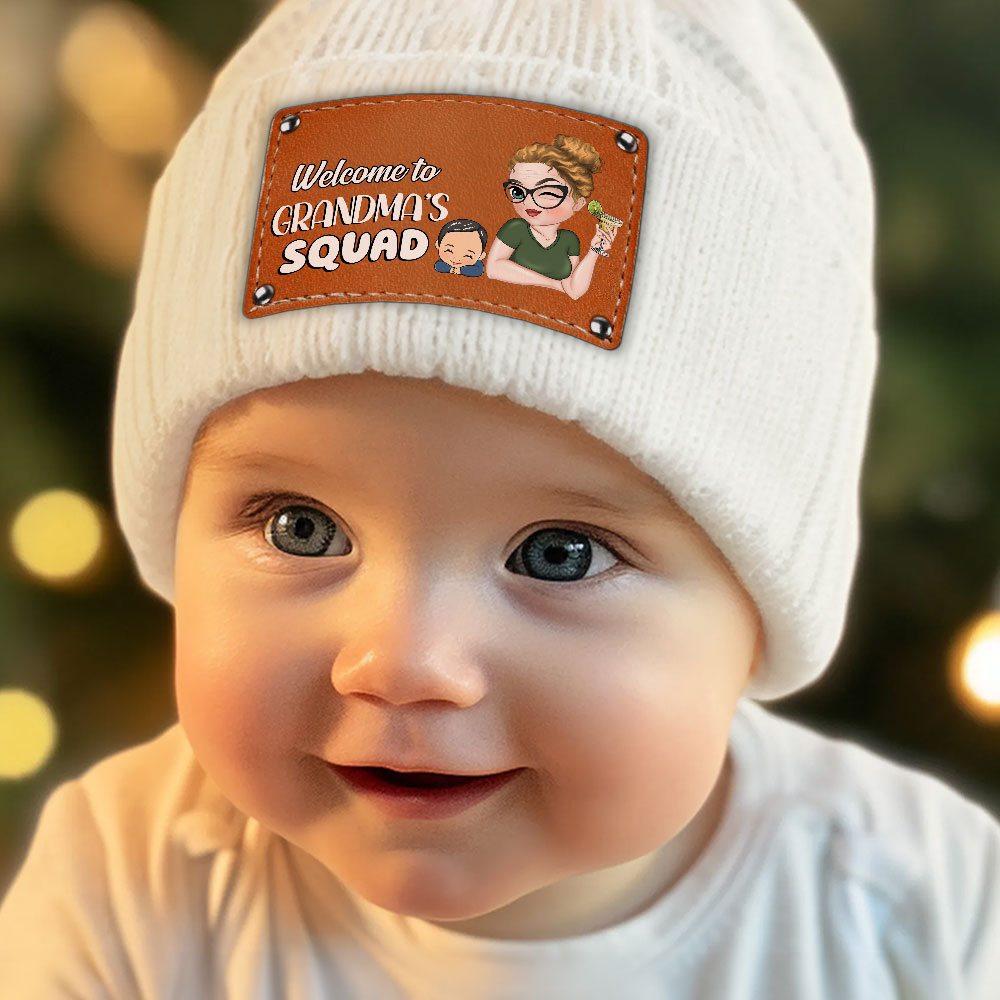 Custom Newborn Baby Beanie, Christmas Birthday Gift • Welcome To Grandmas Squad - Personalized Beanie