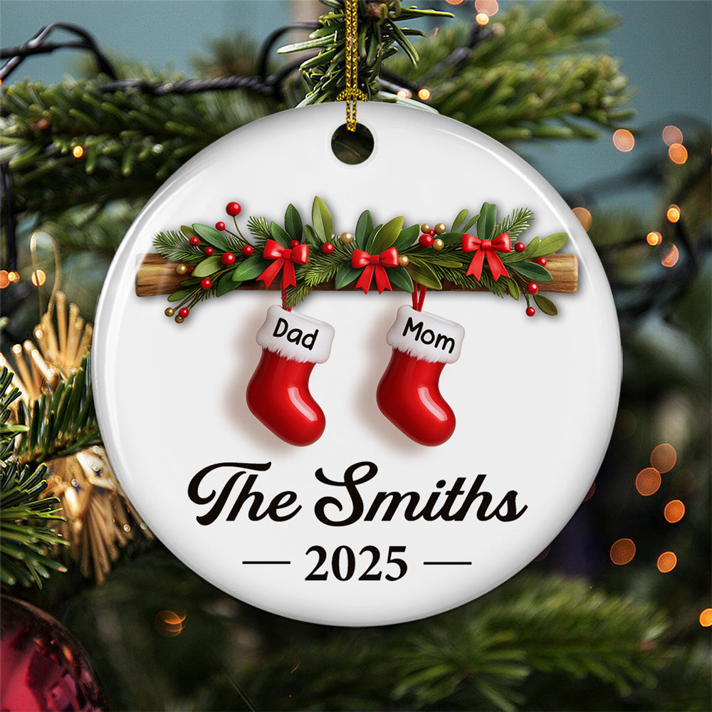 Custom Family Ornament, Christmas Gift for Family Members •  Family Christmas - Personalized Ceramic Ornament