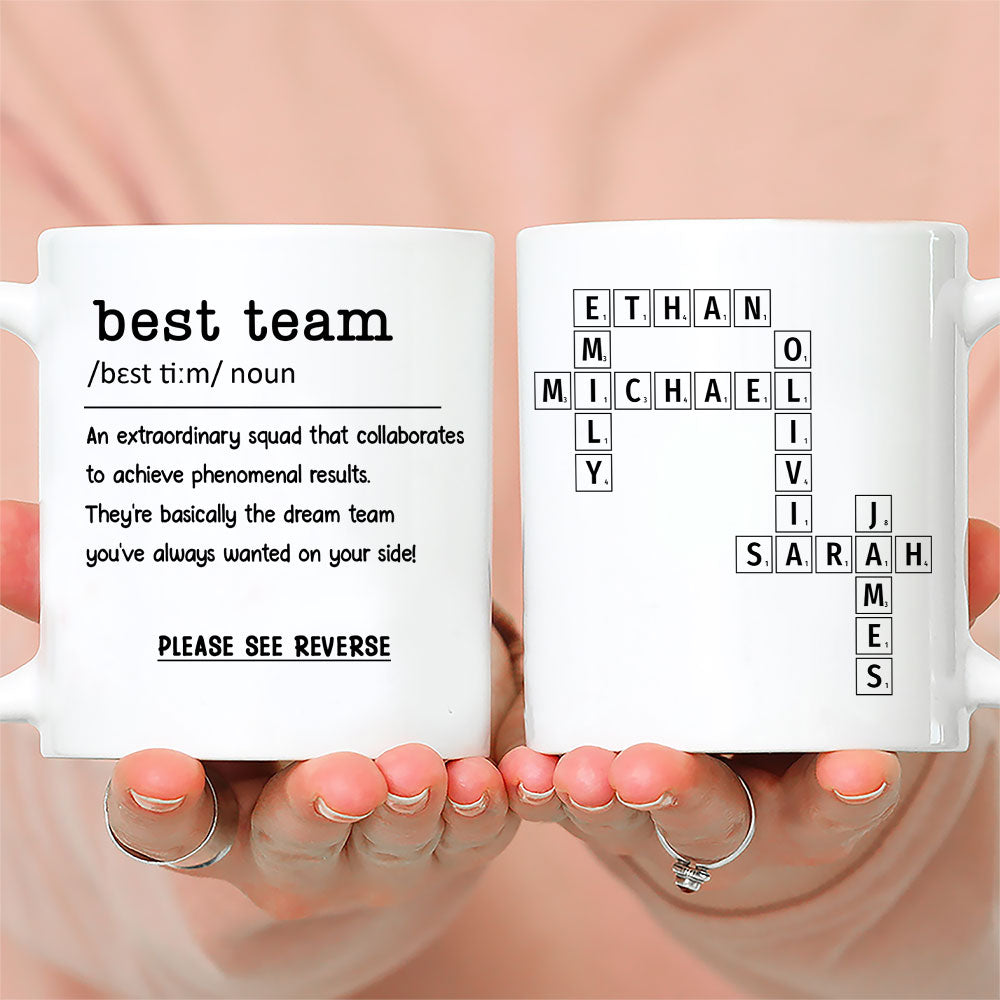 Custom Coworker, Christmas & Birthday Team Appreciation Gift • Coworker Crossword - Personalized Coffee Mug