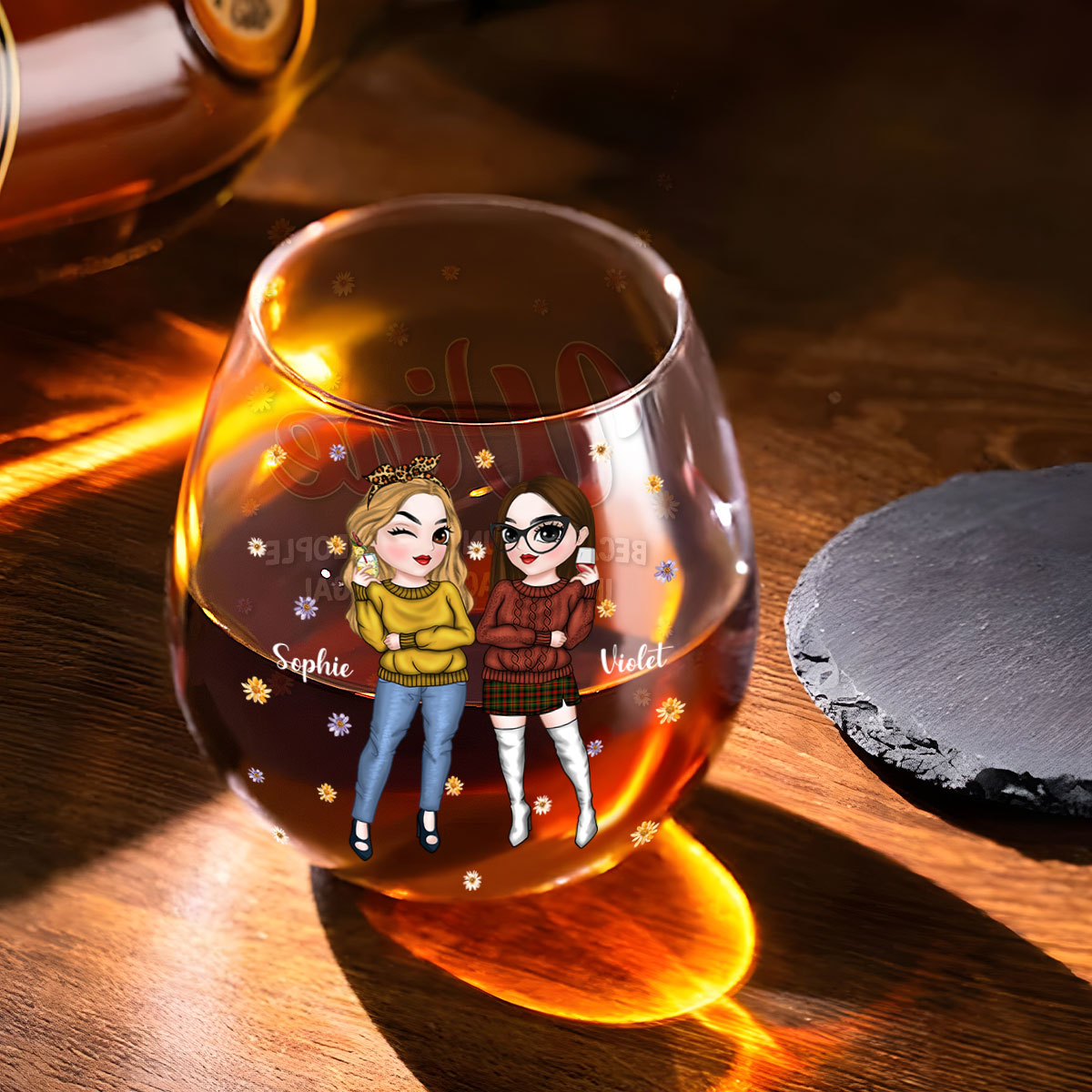 Punching People In The Face Is Illegal - Personalized Wine Glass