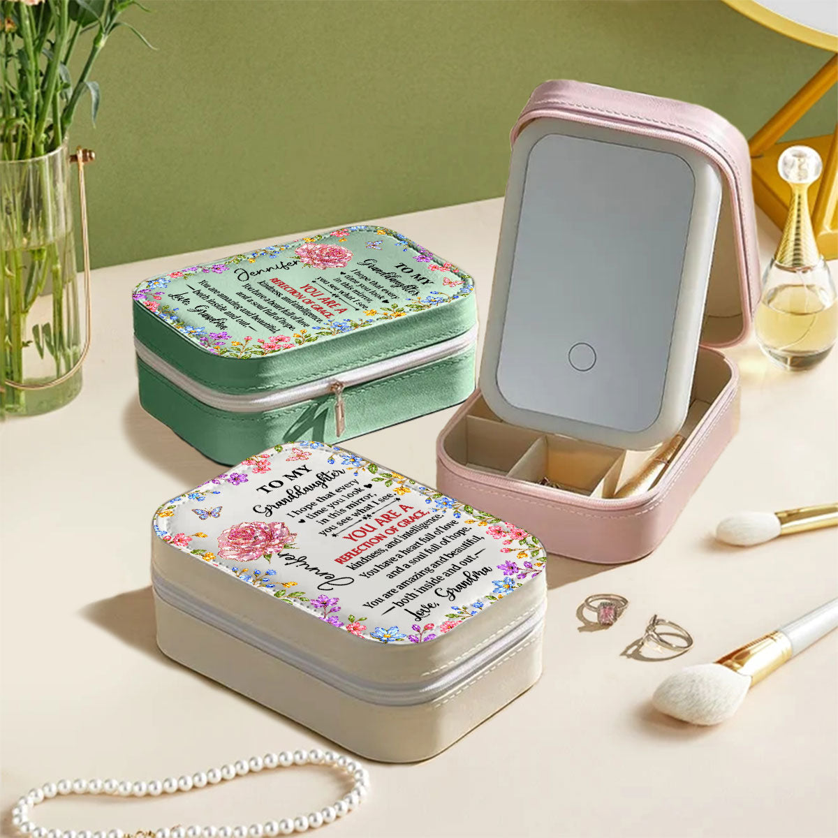 Reflection Of Grace - Personalized Jewelry Box With LED Mirror