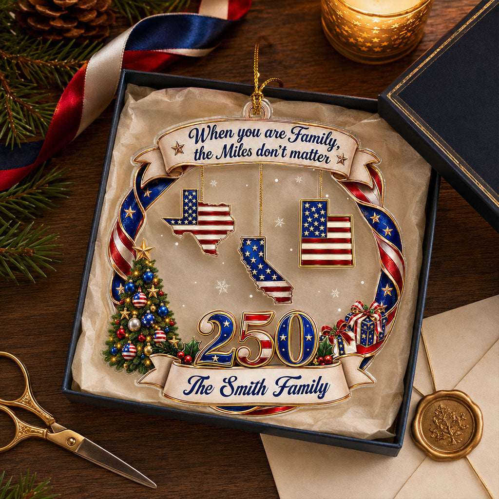 Custom Keepsake Christmas Ornament •  Together Wherever We Are - Personalized Acrylic Ornament