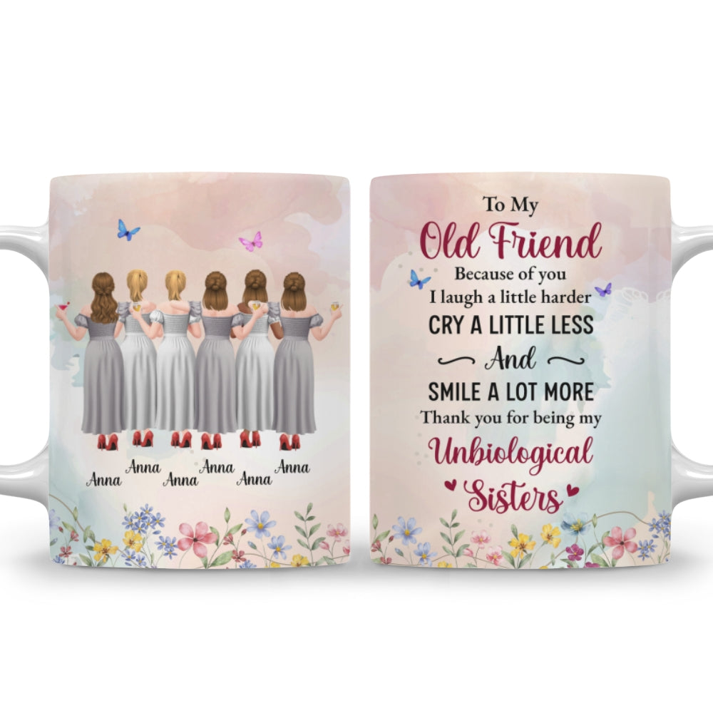 Custom Best Friend, Christmas & Birthday Friendship Keepsake Gift • Old Friend Unbiological Sister - Personalized Coffee Mug