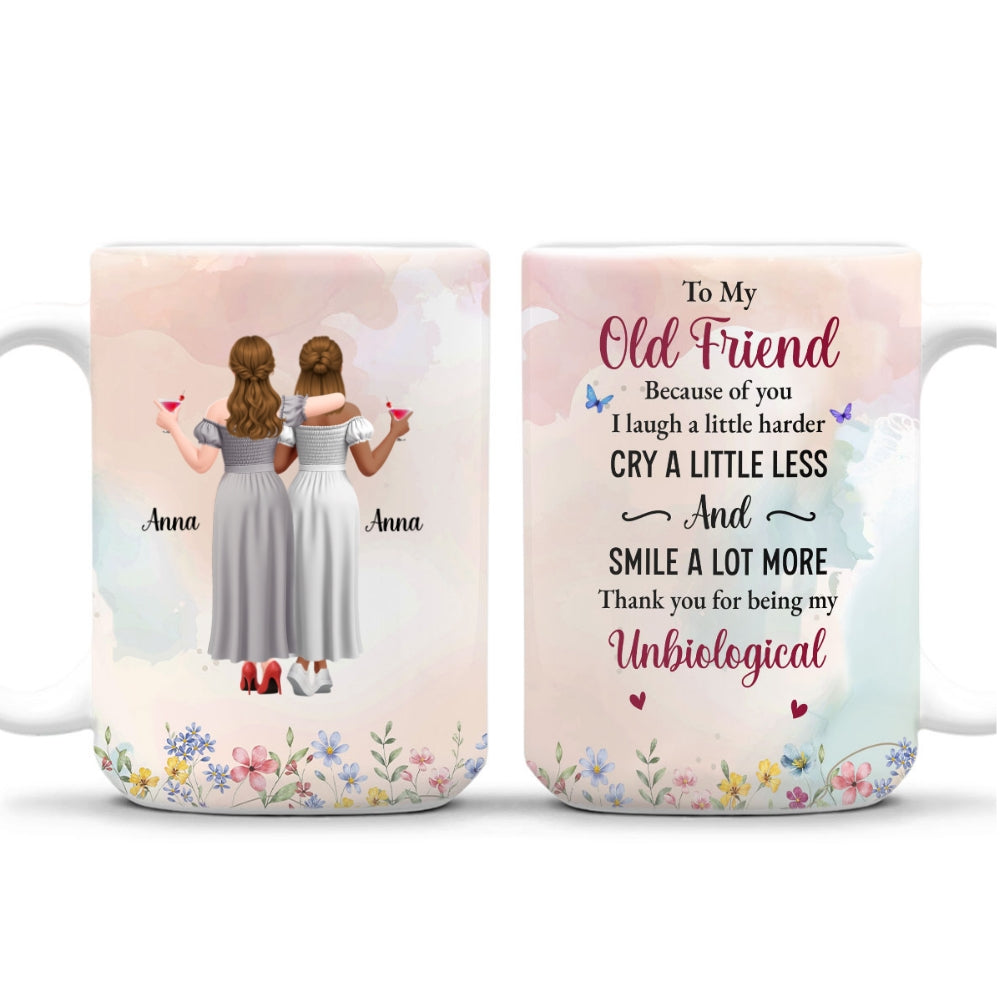 Custom Best Friend, Christmas & Birthday Friendship Keepsake Gift • Old Friend Unbiological Sister - Personalized Coffee Mug