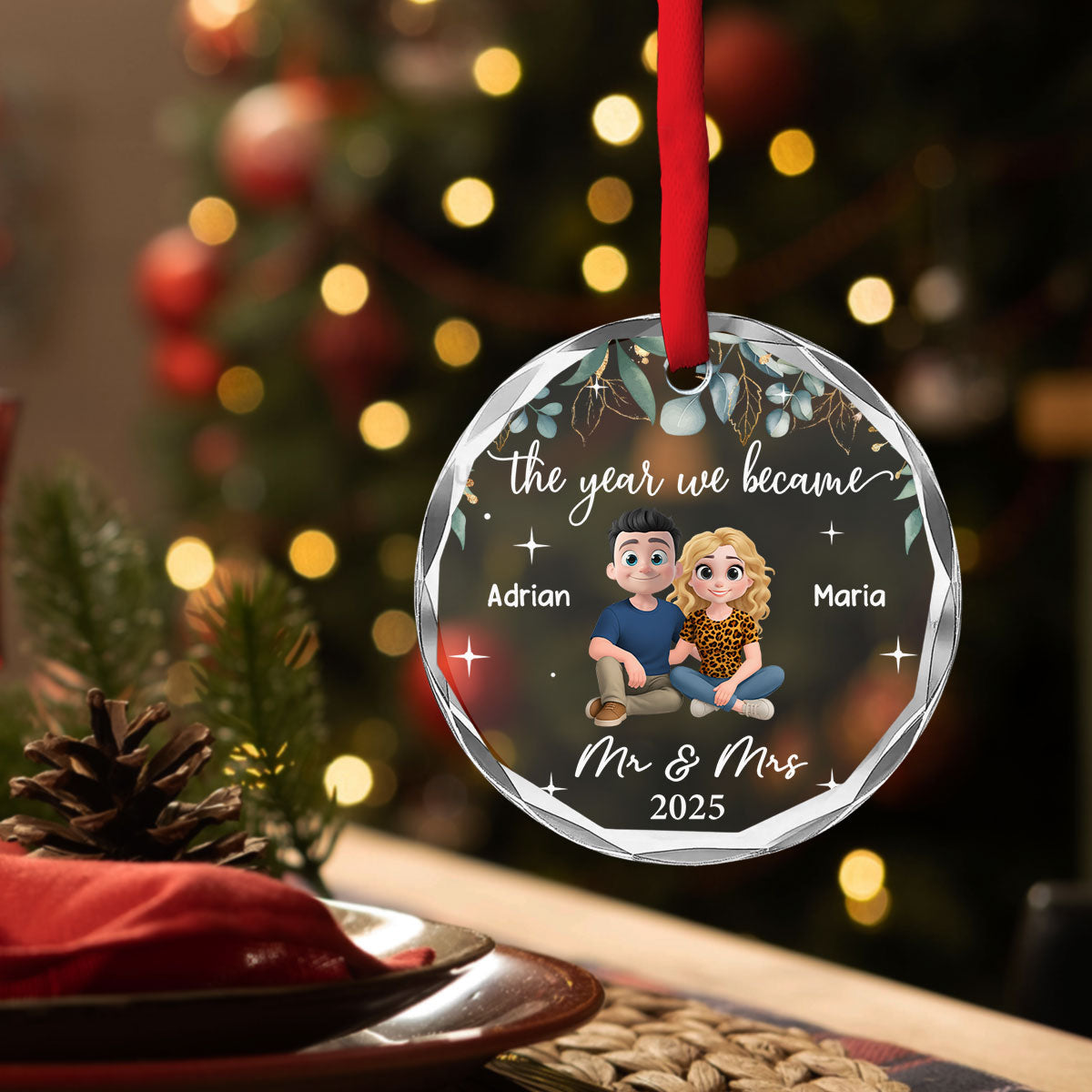 Custom Keepsake Christmas Ornament •  The Best Thing I Found In My Life - Personalized Glass Ornament