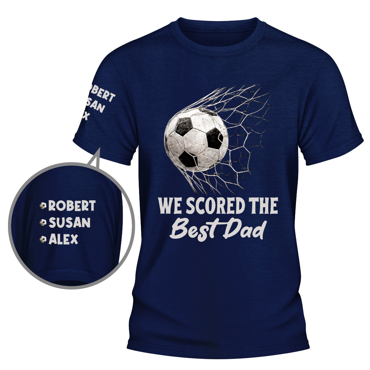 Custom Christmas & Birthday Gift for Dad, Grandpa • Champion Dad Grandpa - Personalized Shirt With Design On Sleeve