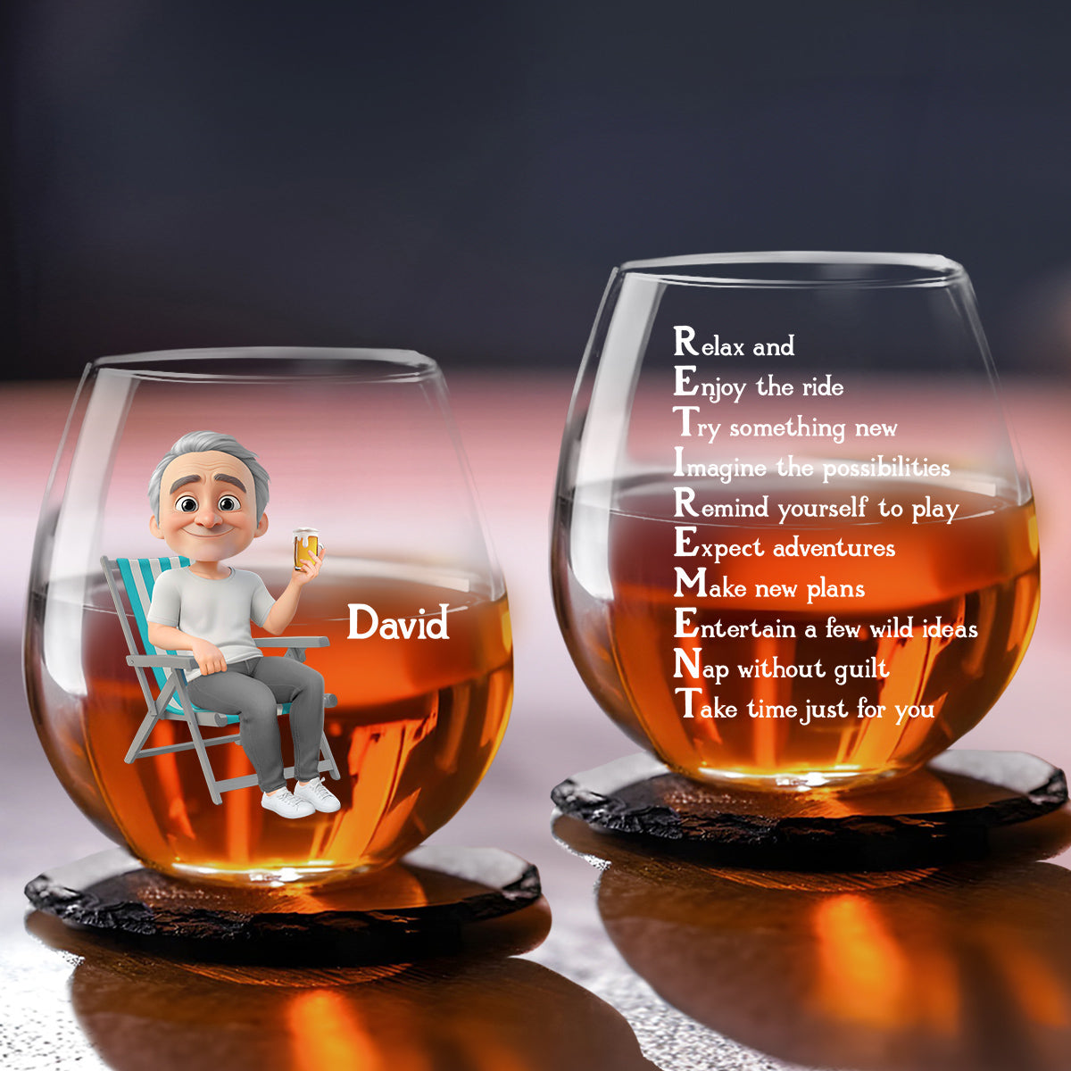 Take Time Just For You - Personalized Wine Glass