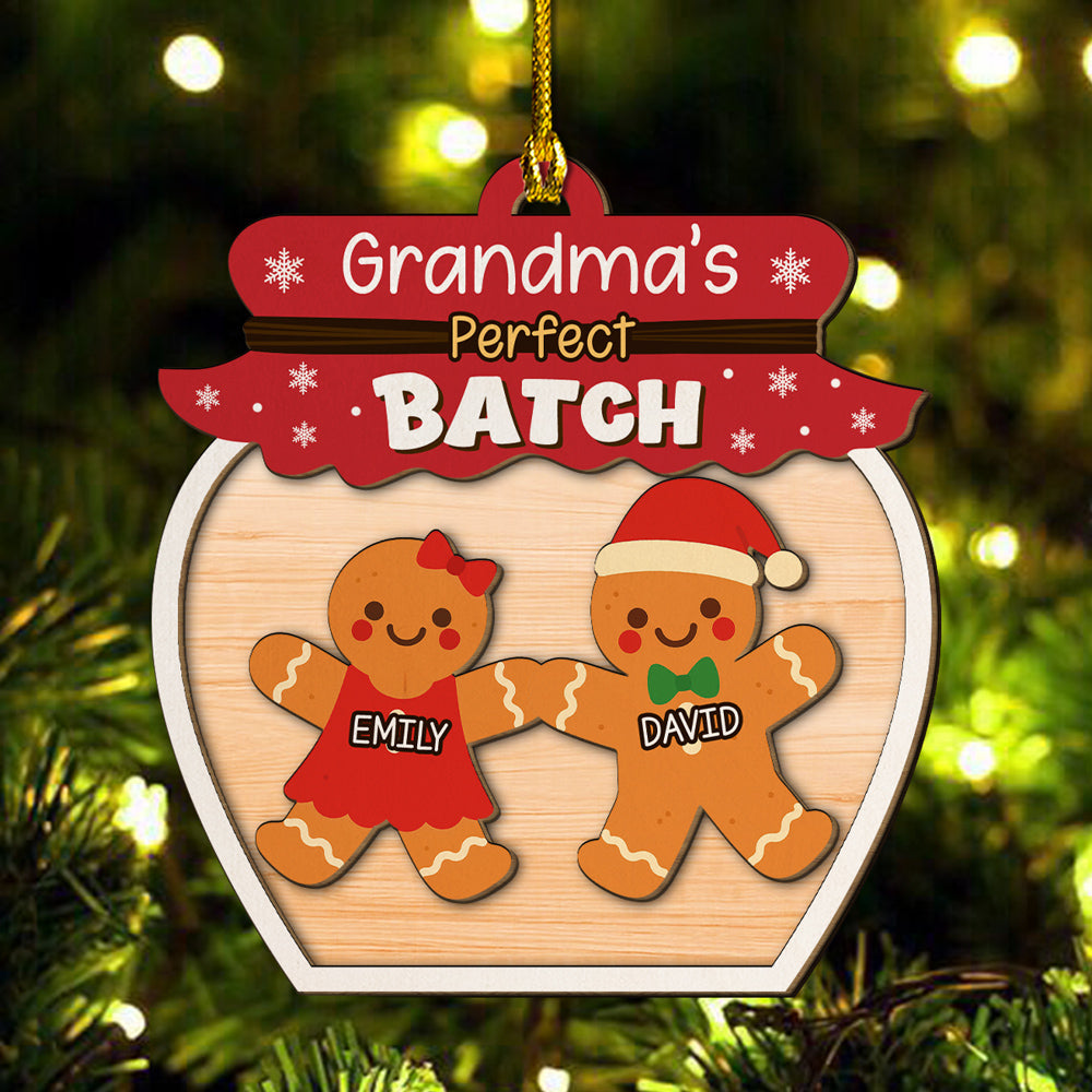 Custom Family Ornament, Christmas Gift for Family Members •  Grandma Perfect Batch - Personalized 2-Layered Wood Ornament