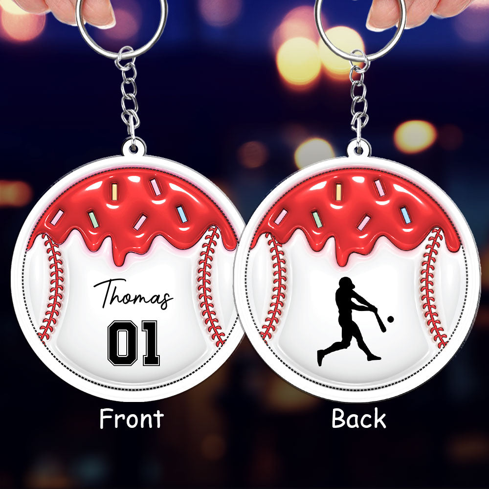 Baseball Unites The Team - Personalized 3D Inflated Effect Acrylic Keychain