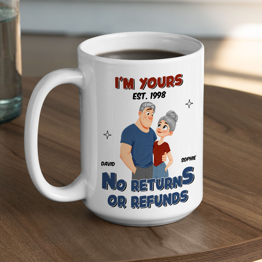 Custom Anniversary Keepsake Gifts For Couple • No Refund Cartoon - Personalized Coffee Mug