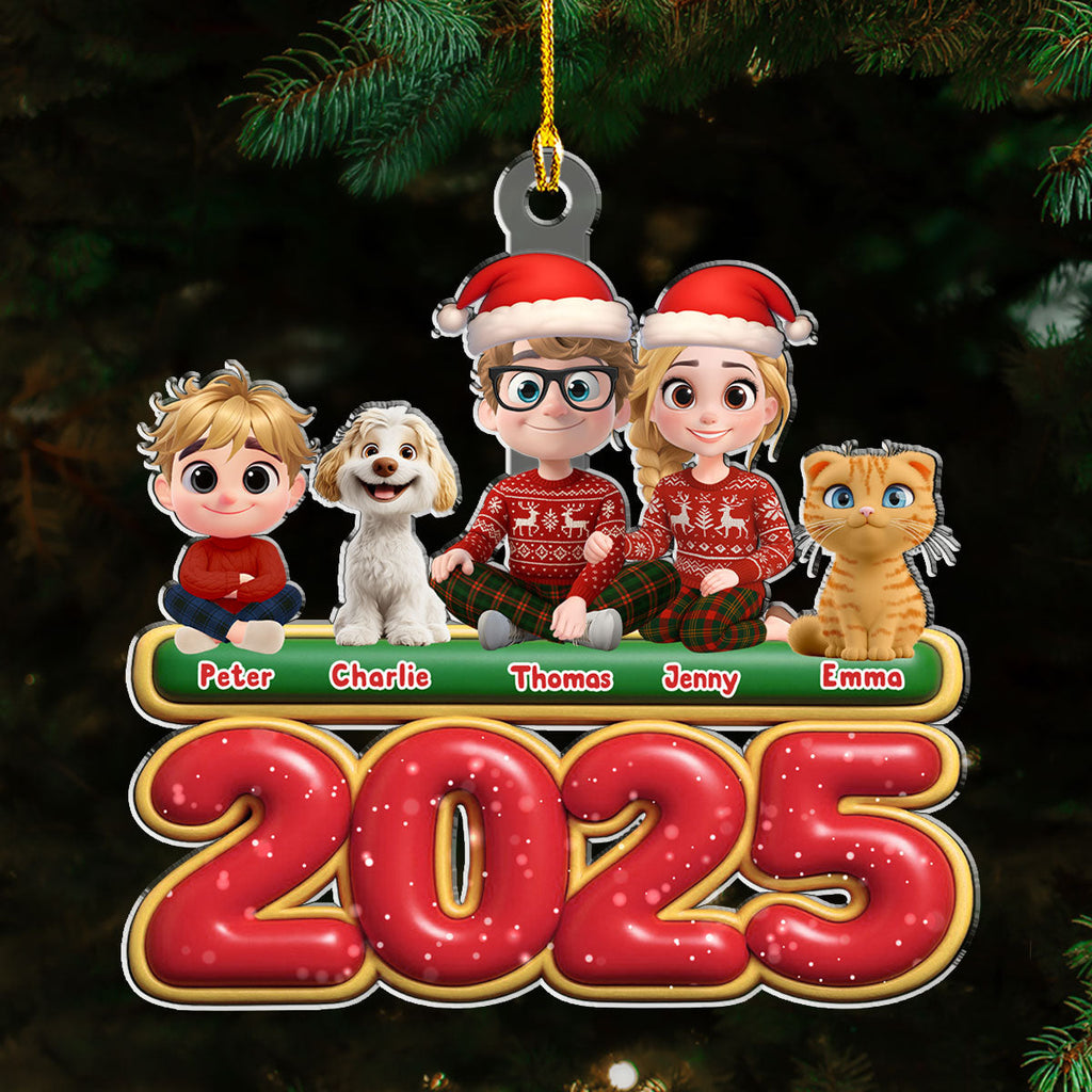 Custom Family Ornament, Christmas Gift for Family Members •  We And Our Kids Pet Version - Personalized Acrylic Ornament
