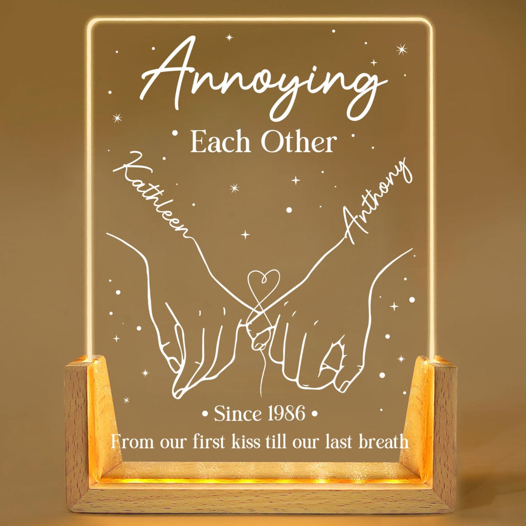 Custom Anniversary, Wedding, Christmas Gift For Husband, Him• Annoying each Other - Personalized Night Light