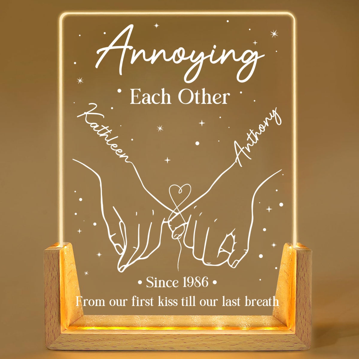 Custom Anniversary, Wedding, Christmas Gift For Husband, Him• Annoying each Other - Personalized Night Light