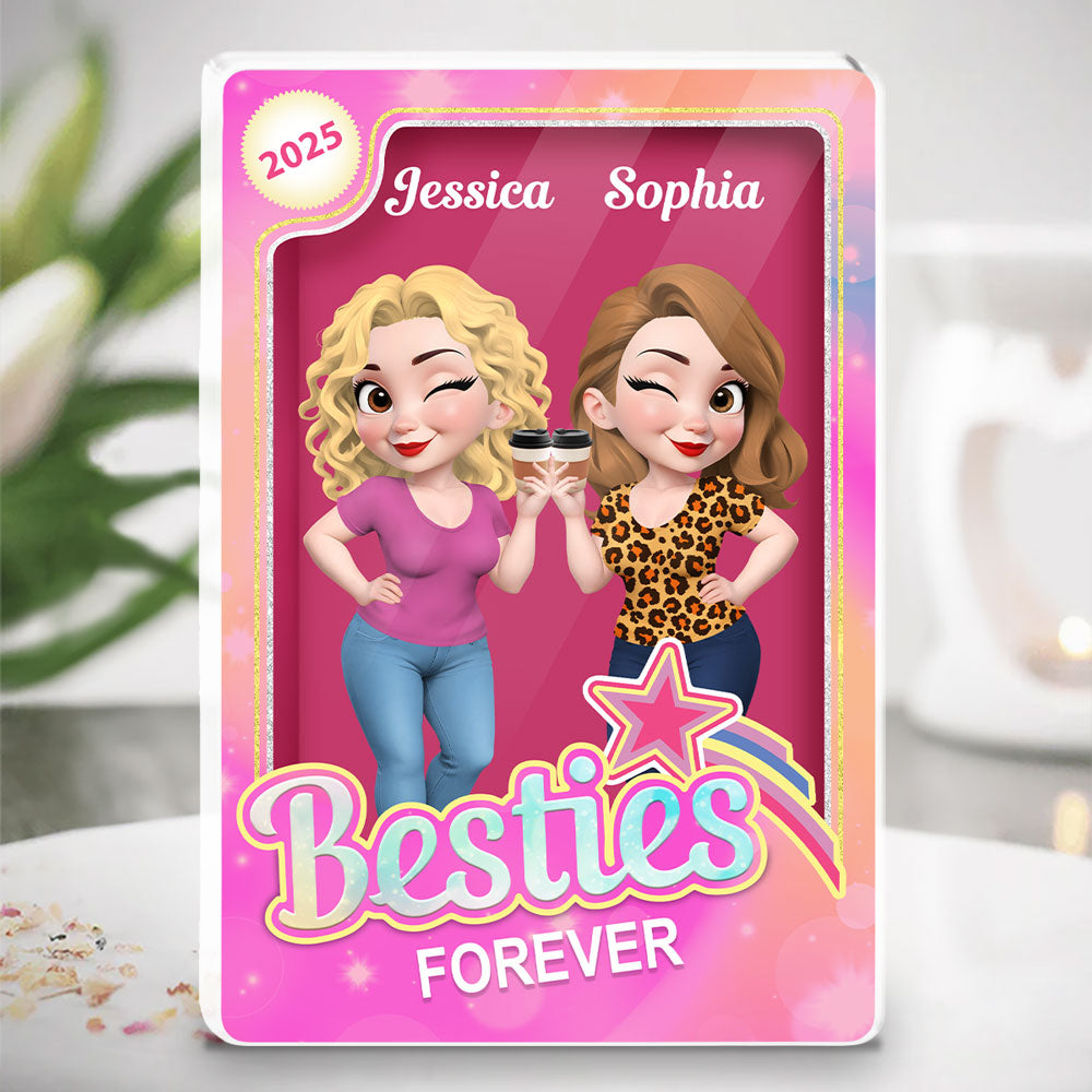 Custom Friendship Decor, Christmas Birthday Gifts For Best Friend • Besties Sisters - Personalized Acrylic Plaque