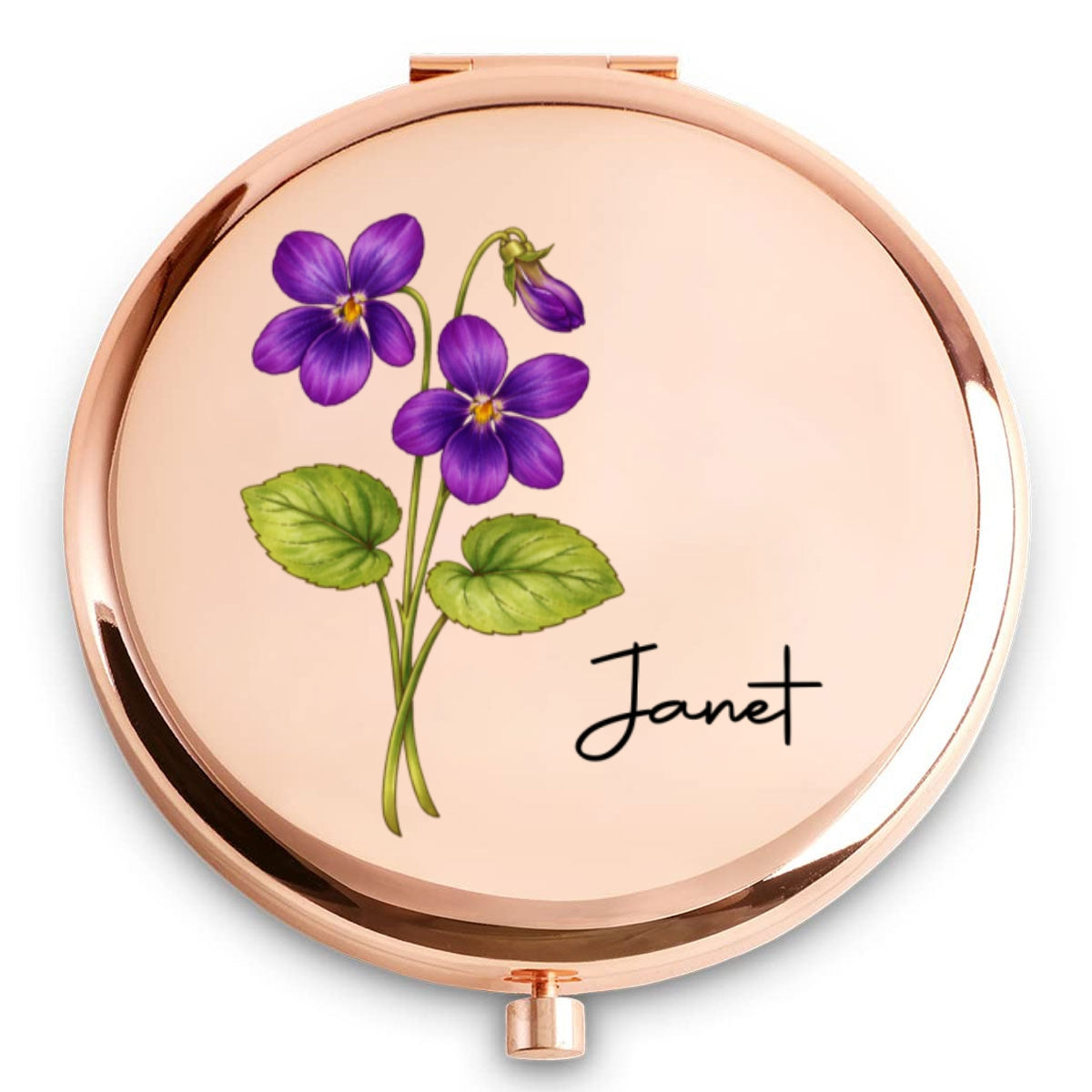 Flowers Bloom Where Beauty Lives - Personalized Compact Mirror