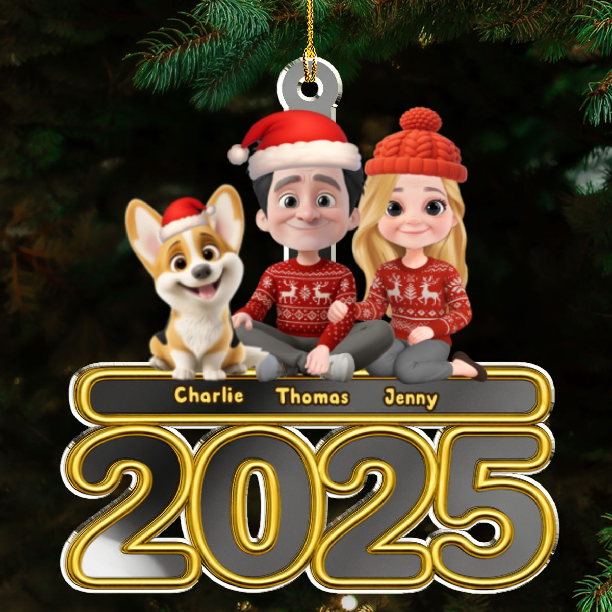 Custom Keepsake Christmas Ornament •  We And Our Dog - Personalized Mirrored Acrylic Ornament