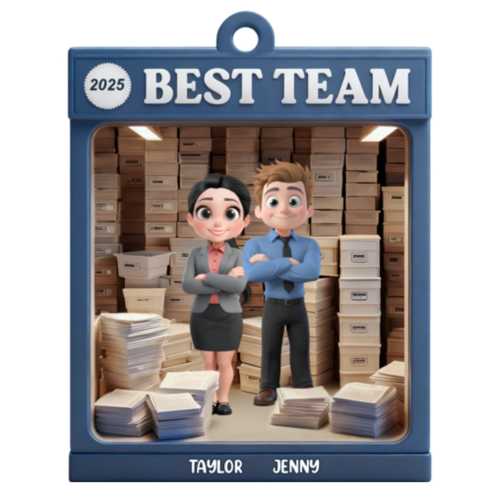 Custom Coworker Christmas Ornament, Team Appreciation Gift •  Partner In Office Crimes - Personalized Acrylic Ornament