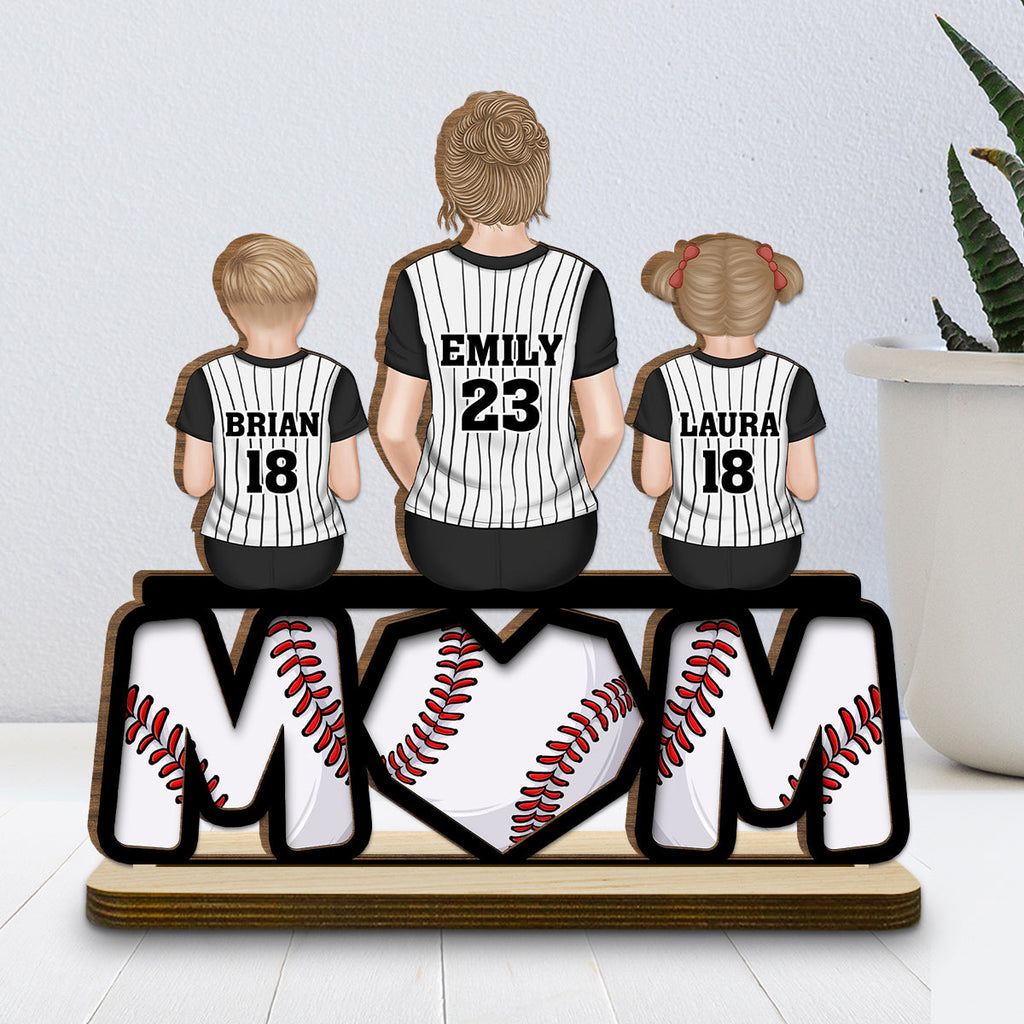 Custom Mother's Day Decor, Gift for Mom & Grandma • Raising Champions With Love - Personalized 2-Layer Wood Plaque With Flat Base