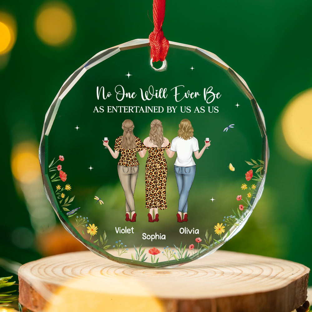 Custom Friendship Christmas Ornament, Best Friend Gift •  The Friendship Connection - Personalized Glass Ornament