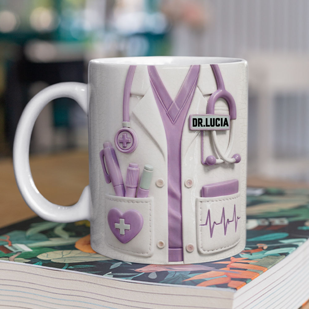 Custom Christmas & Birthday Keepsake Gift • Heroes In White Coats - Personalized 3D Inflated Effect Mug