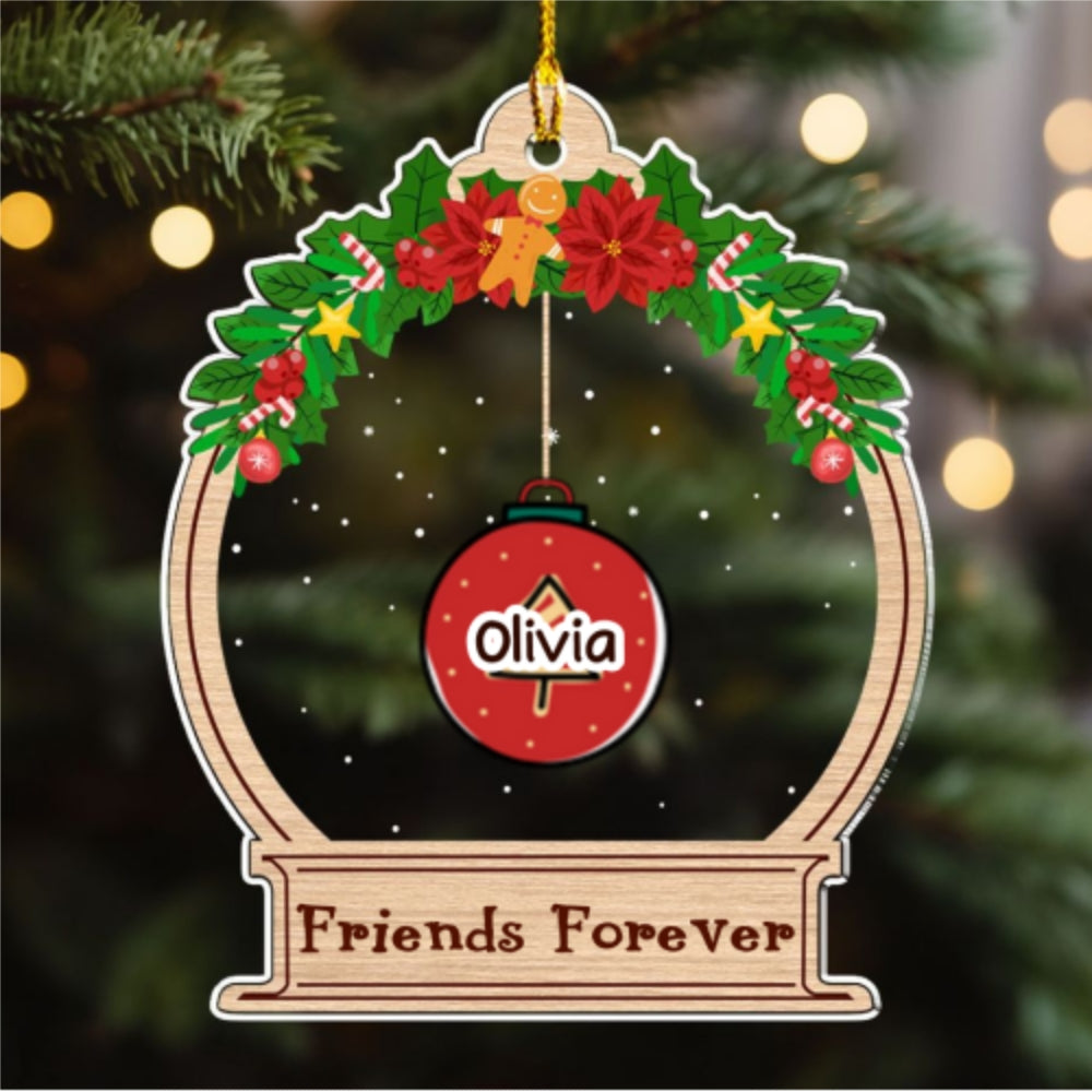 Custom Friendship Christmas Ornament, Best Friend Gift •  Friend Forever Merry Christmas - Personalized Acrylic Ornament