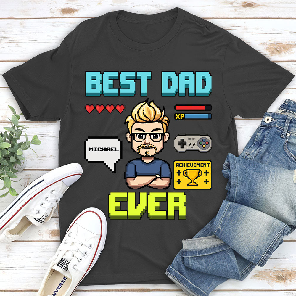 Custom Father's Day, Special Gift for Dad & Grandpa • Gamer Dad Level Up - Personalized Shirt