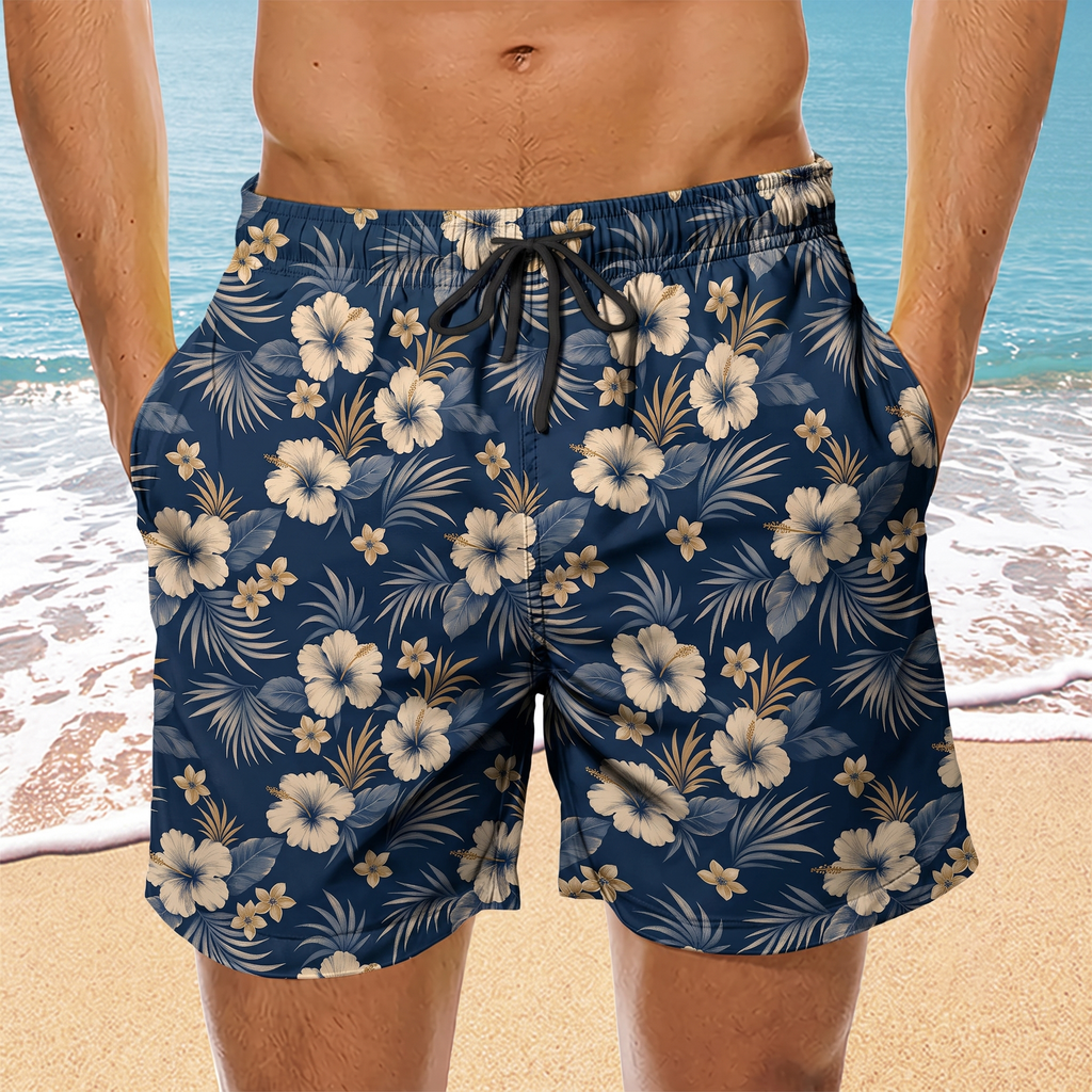 Custom Funny Hairy Man Swim Trunks, Birthday Summer Gift • Butt Crack Beach - Personalized Beach Shorts
