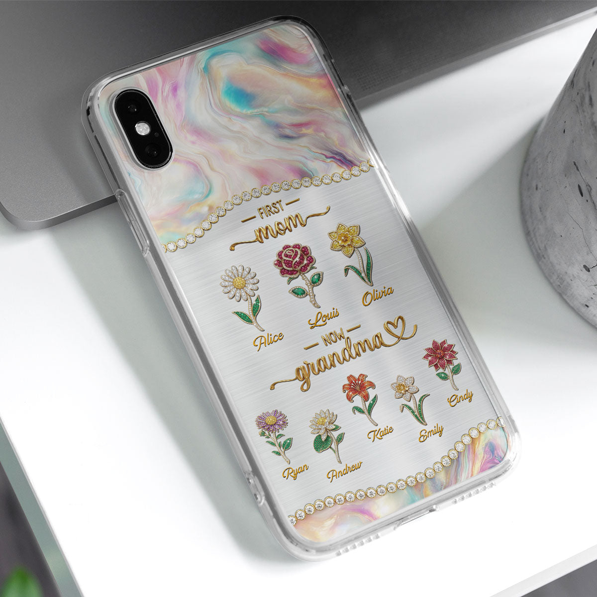 First Mom Now Grandma 2 - Personalized 3D Inflated Effect Phone Case