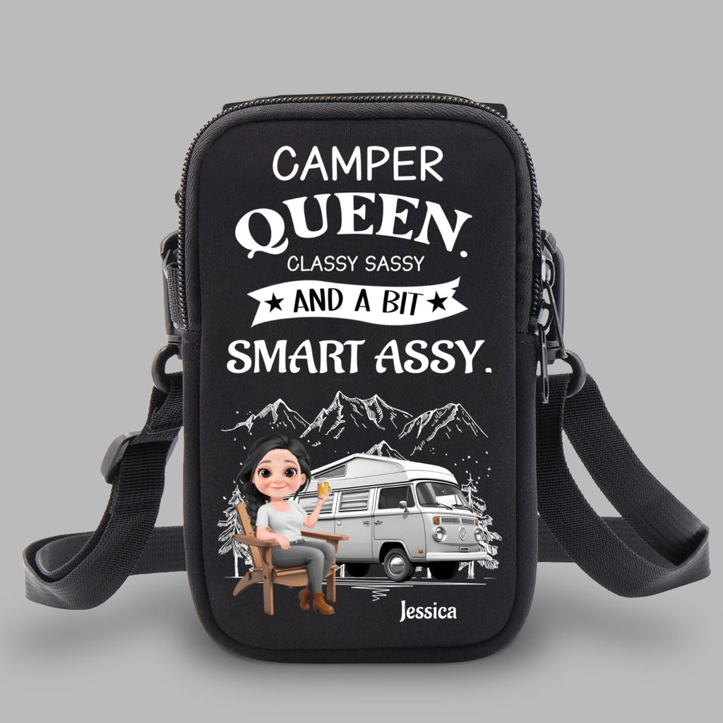 Truly A Queen Of Campers - Personalized Water Bottle Carrier Bag
