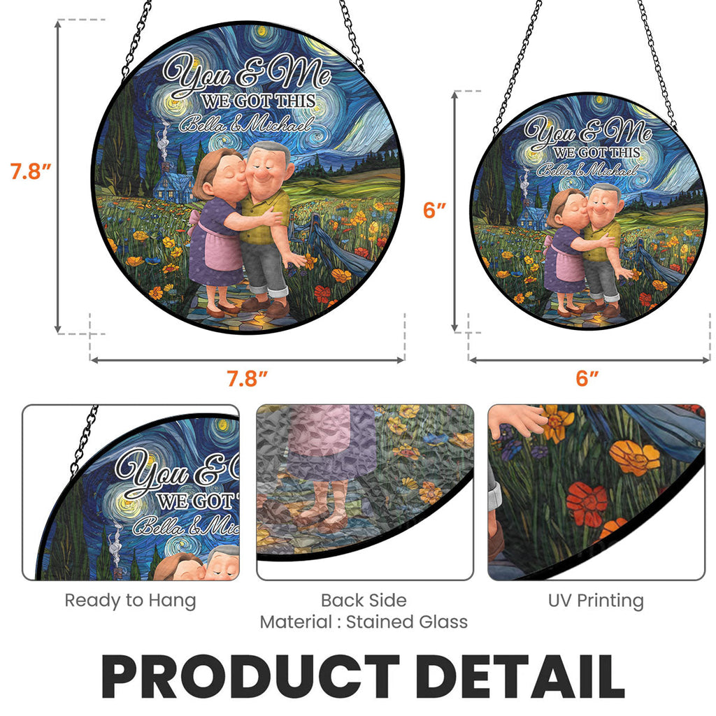 Custom Couple Hanging Decor, Anniversary Valentine's Day Gifts • We Are Together For The Last - Personalized Window Hanging Suncatcher