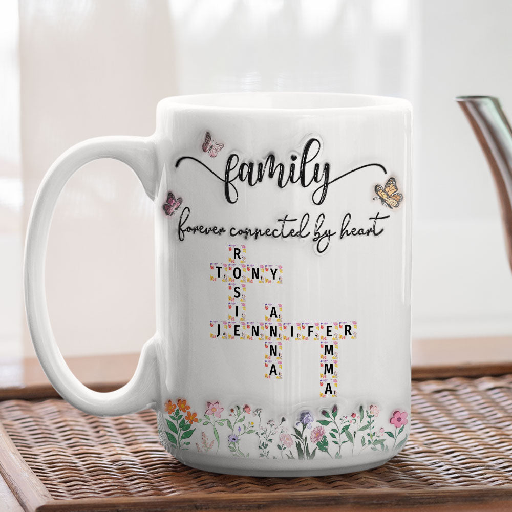 Custom Christmas & Birthday Keepsake Gift • We Are Forever Connected at Heart - Personalized 3D Inflated Effect Mug