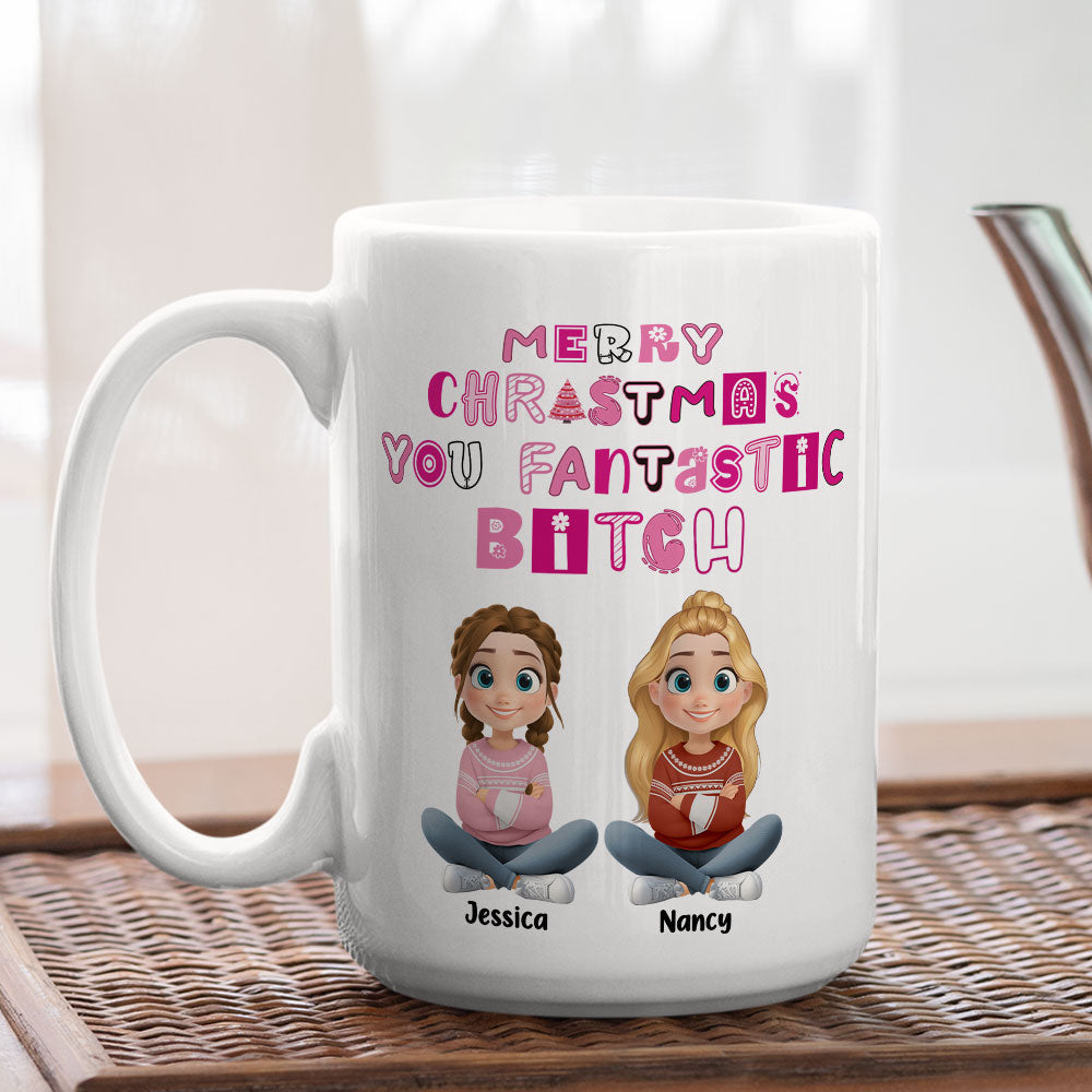 Custom Best Friend, Christmas & Birthday Friendship Keepsake Gift • Sassy Merry Christmas Bestie - Personalized Coffee Mug