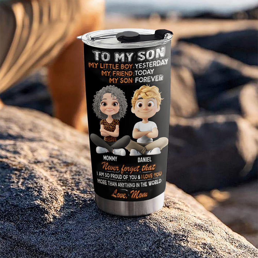Custom Christmas Birthday Gifts For Son • Mother And Son A Love That Never Ends - Personalized 3D Inflated Effect Tumbler