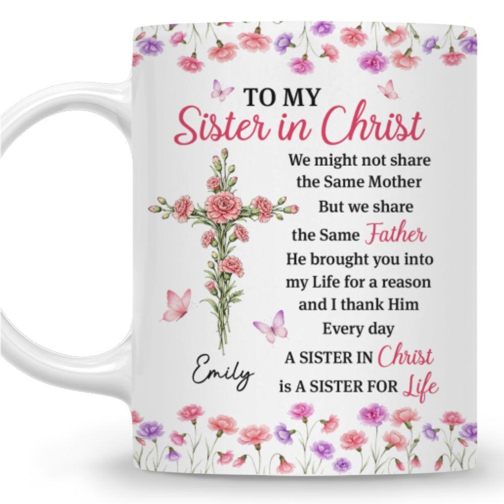 Custom Christmas & Birthday Gift For Sister • Blessed With A Sister In Christ - Personalized Coffee Mug