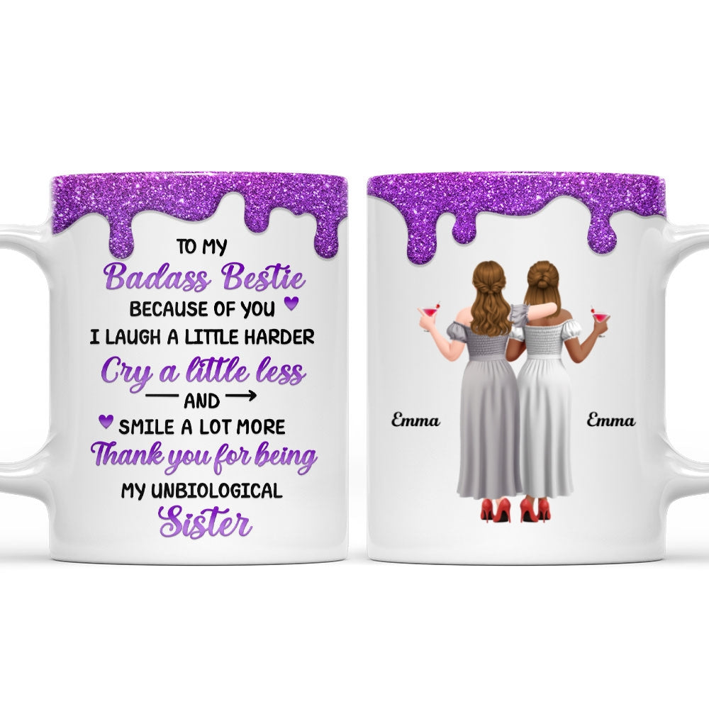 Custom Best Friend, Christmas & Birthday Friendship Keepsake Gift • Laugh More And Cry Less - Personalized Coffee Mug