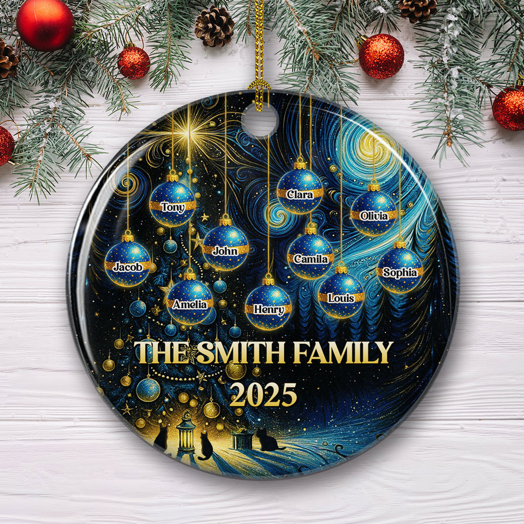 Custom Family Ornament, Christmas Gift for Family Members •  Family Together 2025 - Personalized Ceramic Ornament