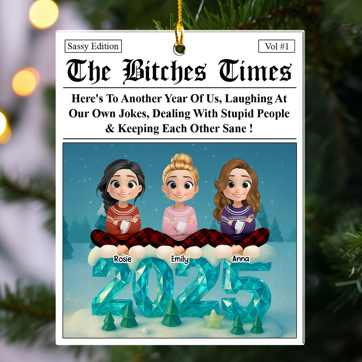 Custom Friendship Christmas Ornament, Best Friend Gift •  To Another Year Of Us - Personalized Acrylic Ornament