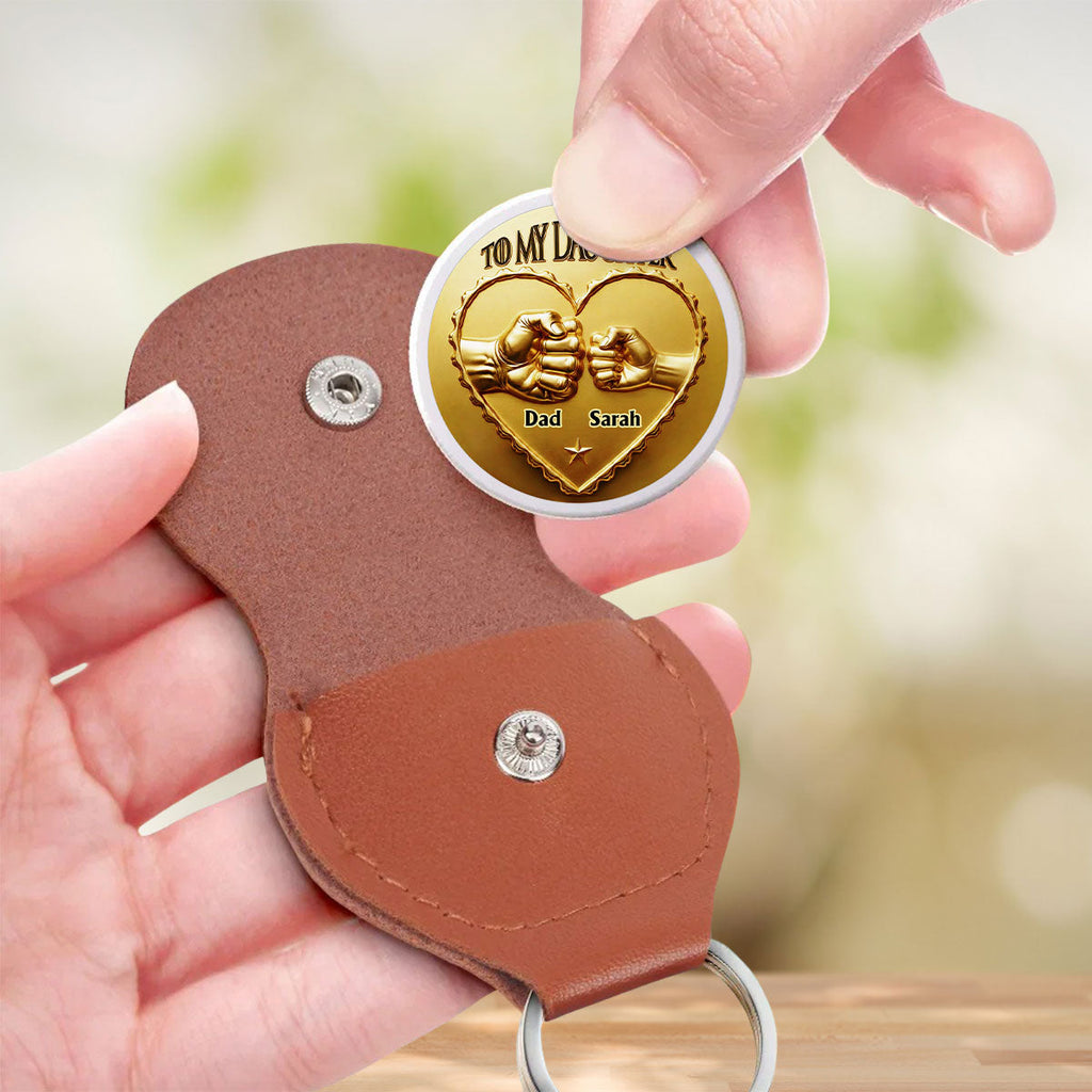 Custom Coin Keychain for Son, Father's Day Birthday Gifts • Always Your Dad - Personalized Pocket Hug